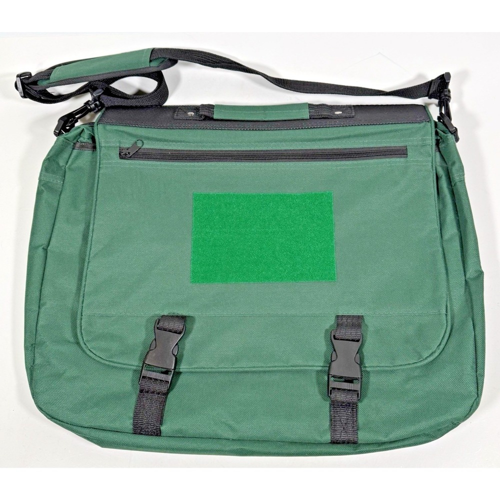 Unbranded Messenger Bag Unisex Large Green Tactical Patch Panel Utility Laptop